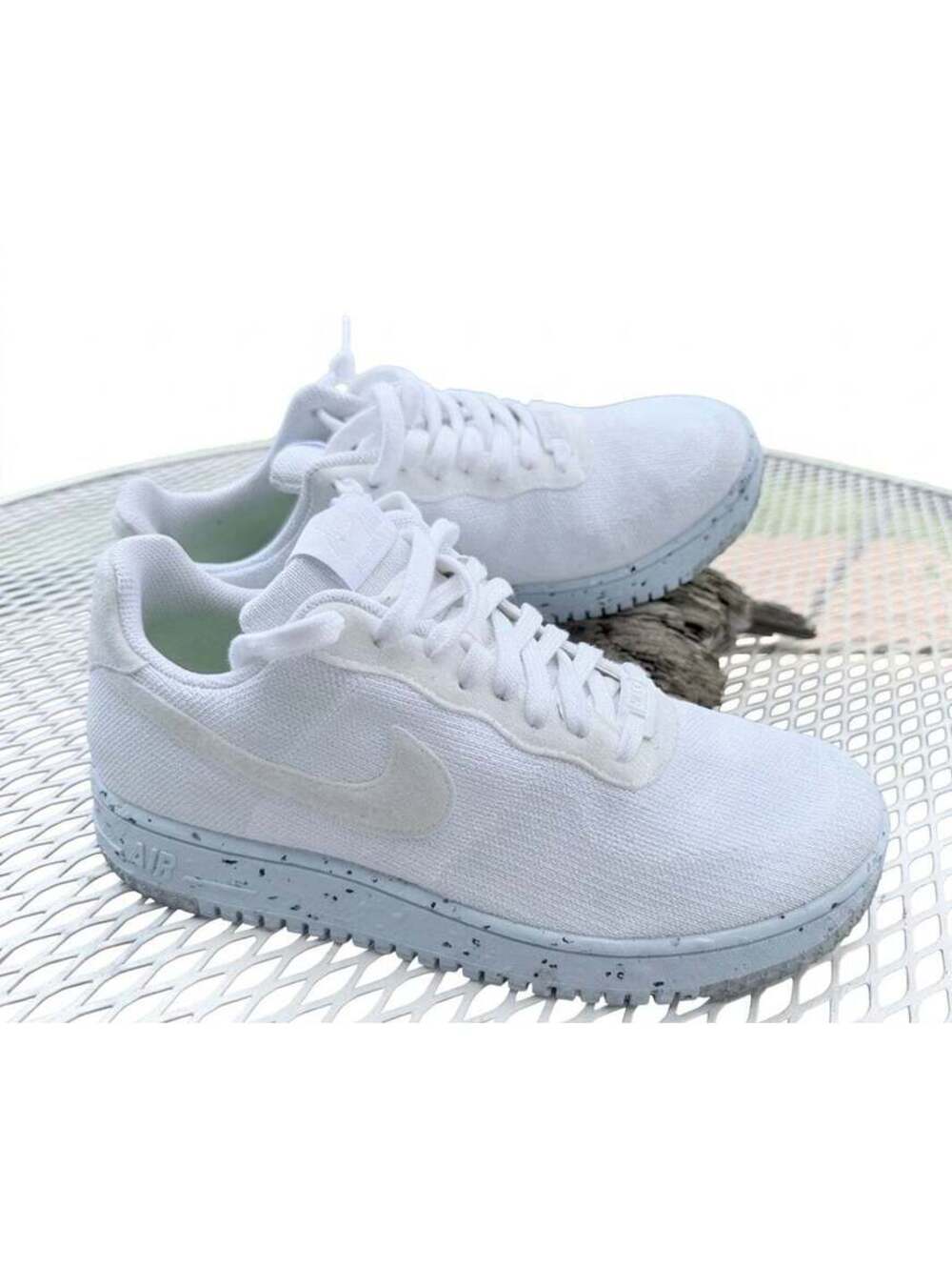 Nike Air Force 1 Crater Flyknit Sz 10 Womens White Platinum AF1 DC7273 100